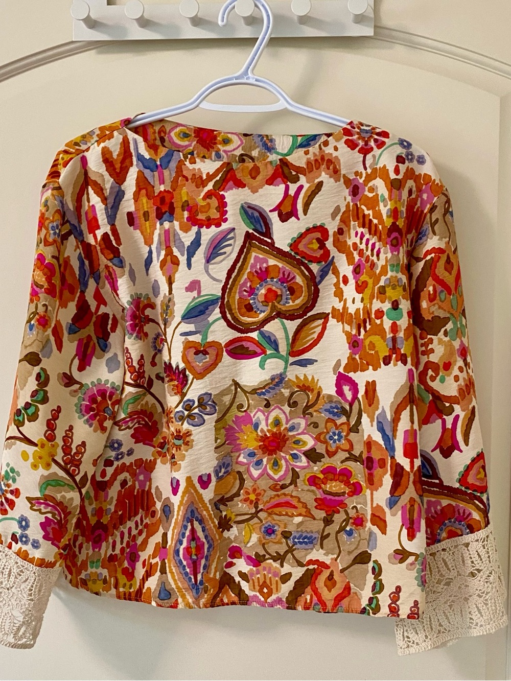 Colorful Floral Boho Top Zara Multicolor Size Small